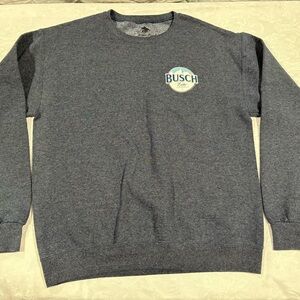 Anheuser  Busch navy blue Crewneck Sweatshirt size medium Busch latte